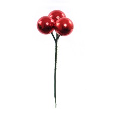 35MM Red (Shiny) Plastic Ball Pick With 3 Balls (Lot of 1 Box - 2 Dz Per Box.) SALE ITEM